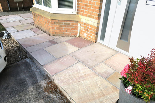 Paveworld Raveena sandstone paving showing natural multi-tonal colour variation