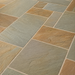 Close up of Raj Green Indian sandstone showing natural riven texture and colour variation